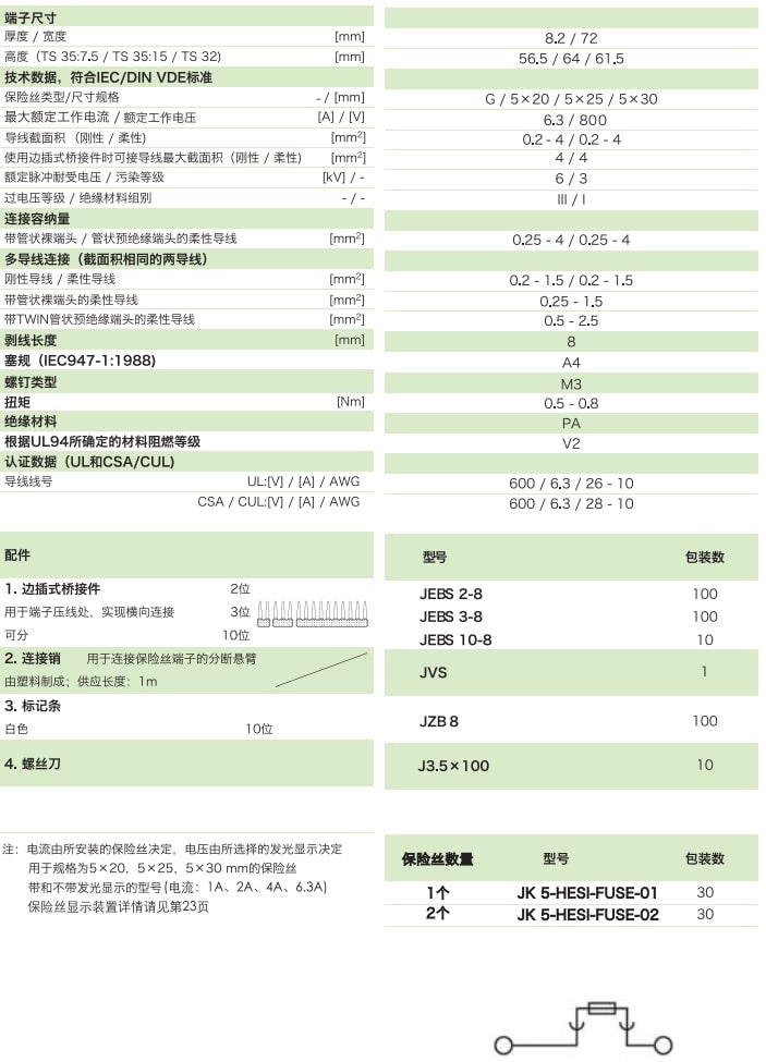 分斷旋臂式保險絲端子 JK5-HESI-FUSE